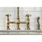 Kingston Brass KS1273AXBS Heritage Bridge Kitchen Faucet W/Brass Sprayer, Brass KS1273AXBS - alternate 4
